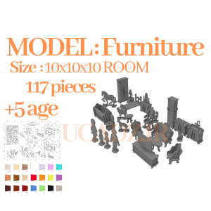 پازل سه‌بعدی چوبی مدل وسایل داخلی